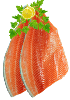 Fresh King Salmon Fillets Skin On Pin bone out