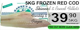 Red Cod 5KG Pack Skinned & Boned